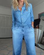 Casual Comfortable Stretch Denim Dream Pajama Set