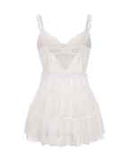 Underwire Push-Up Mesh Lace Spliced Fitted Nightgown