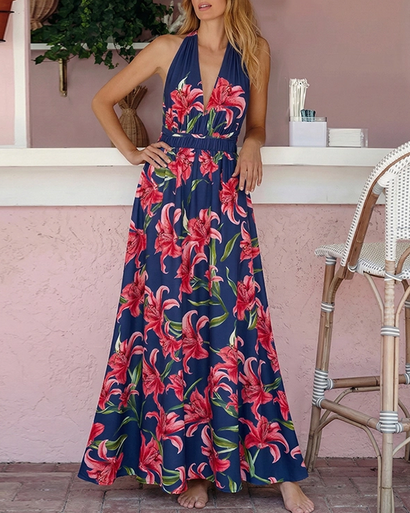Iris Print Various Ways To Wear Swimsuit Set