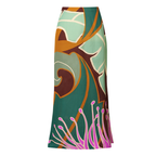 Halter Printed One Piece Swimsuit and Skirt