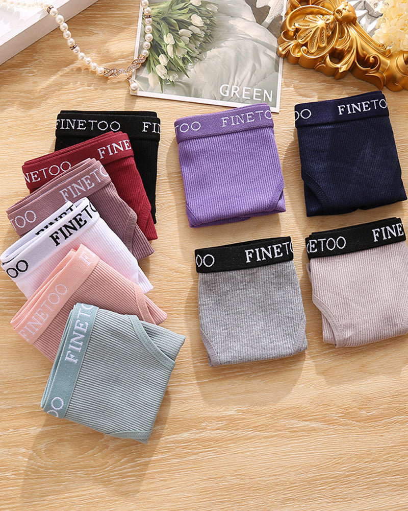 Mid-rise Ribbed Cotton Breathable Briefs