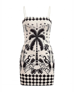 Resort-Style Printed Slim-Fit Fashion Casual Mini Dress