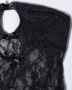 Lace Sheer Cut-Out Strapless Bodycon Dress