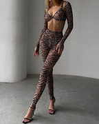 Sexy Zebra Print 4-Piece Lingerie Set