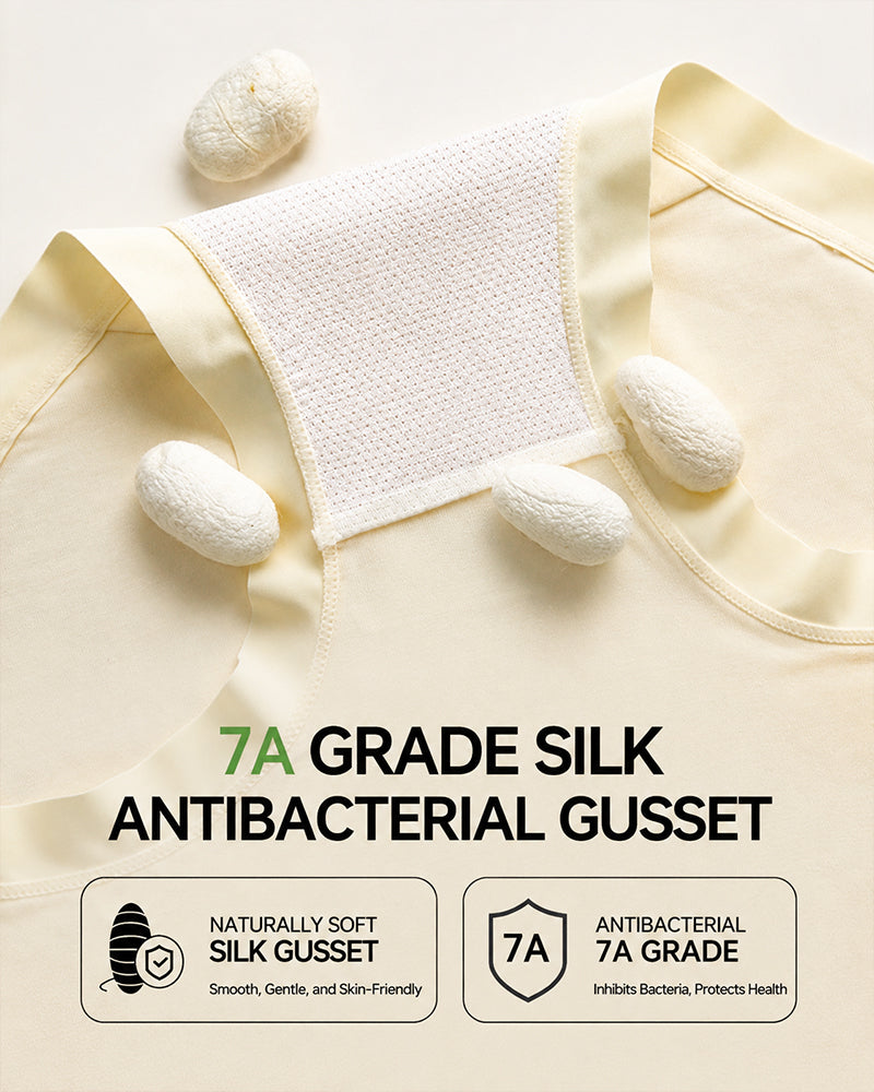 5-Pack Mid Waist Seamless Modal Silk Antibacterial Crotch Briefs