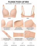 Women's Deep V-Neck Seamless Low Back Bra