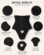 Front Closure Hook-eye Tummy Control Lace Shaping Panties