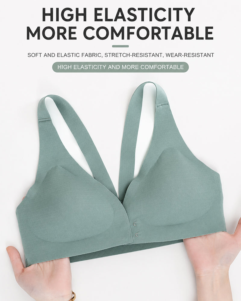 2-Pack Front Closure Deep V Seamless Push-up Wireless Bra