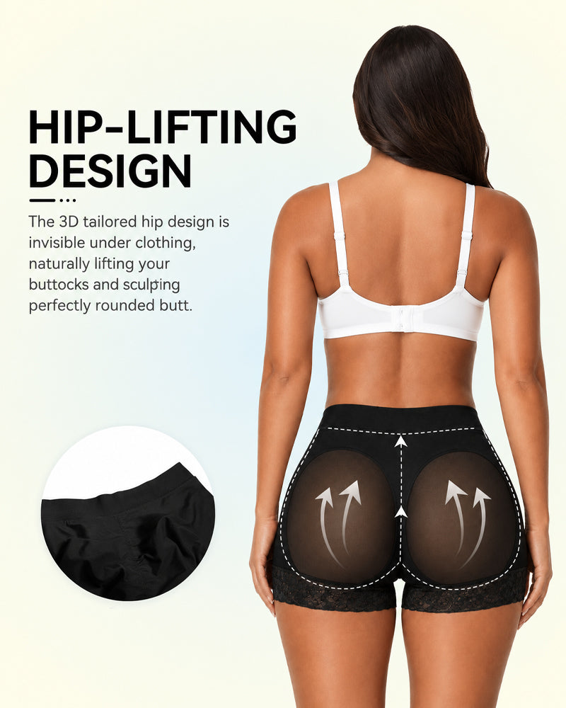 V Crossover Sheer Mesh Elastic Tummy Control Butt Lifting Shaping Panties