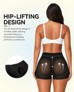 V Crossover Sheer Mesh Elastic Tummy Control Butt Lifting Shaping Panties
