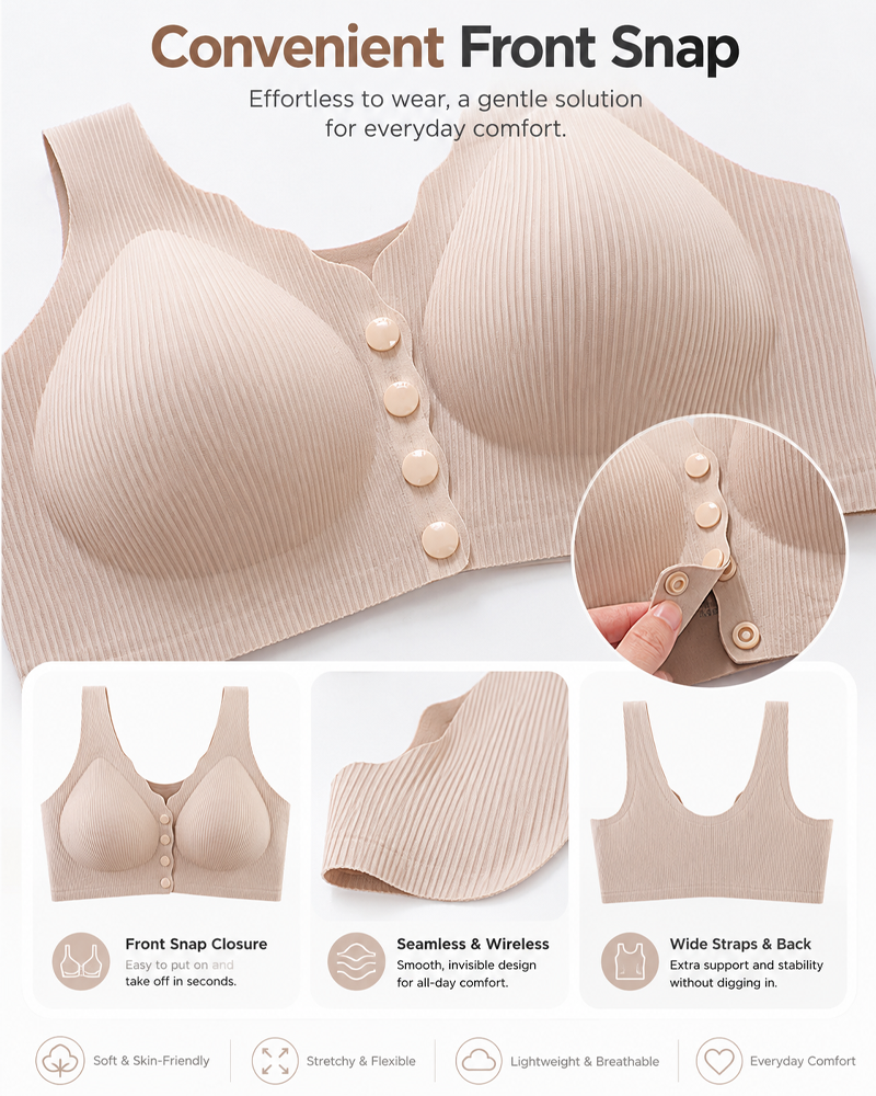 Front Closure Seamless Comfortable Wire-free Bra