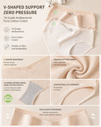Multi-Pack Seamless Pure Cotton Low Waist V-Shaped Maternity Antibacterial Briefs