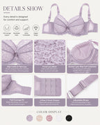 Plus Size Floral Lace Full Cup Bra