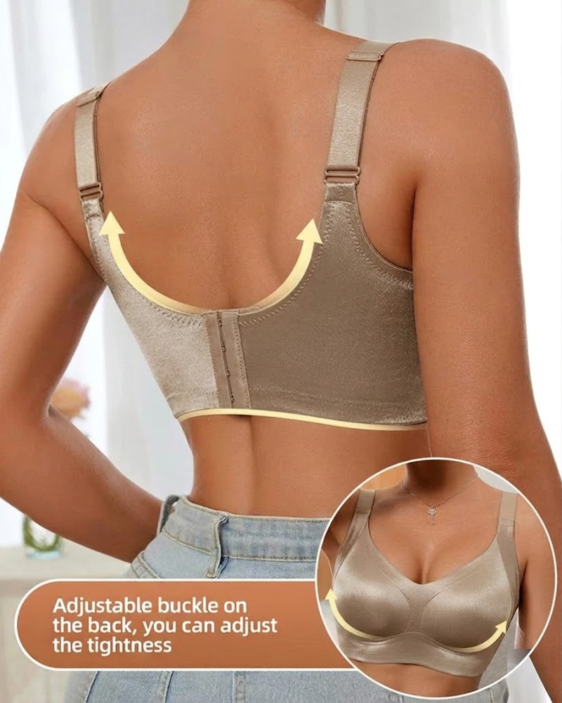 Women's Solid Color Adjustable Wire-Free Seamless Push-Up Breathable Bra