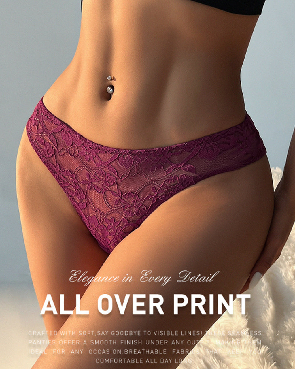 5-Pack Sexy Lace Openwork Seamless Thongs