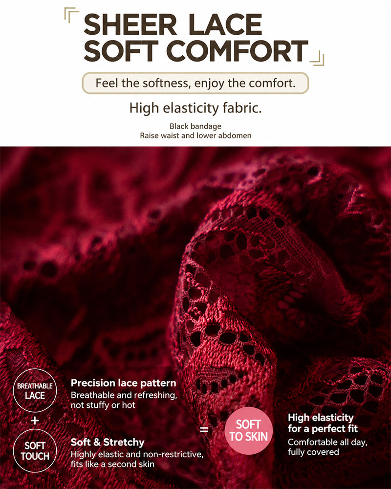 5-Pack Sexy Lace Openwork Cotton Crotch High Elastic Panties