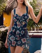 Bow-detailed Cut-out Swimsuit set