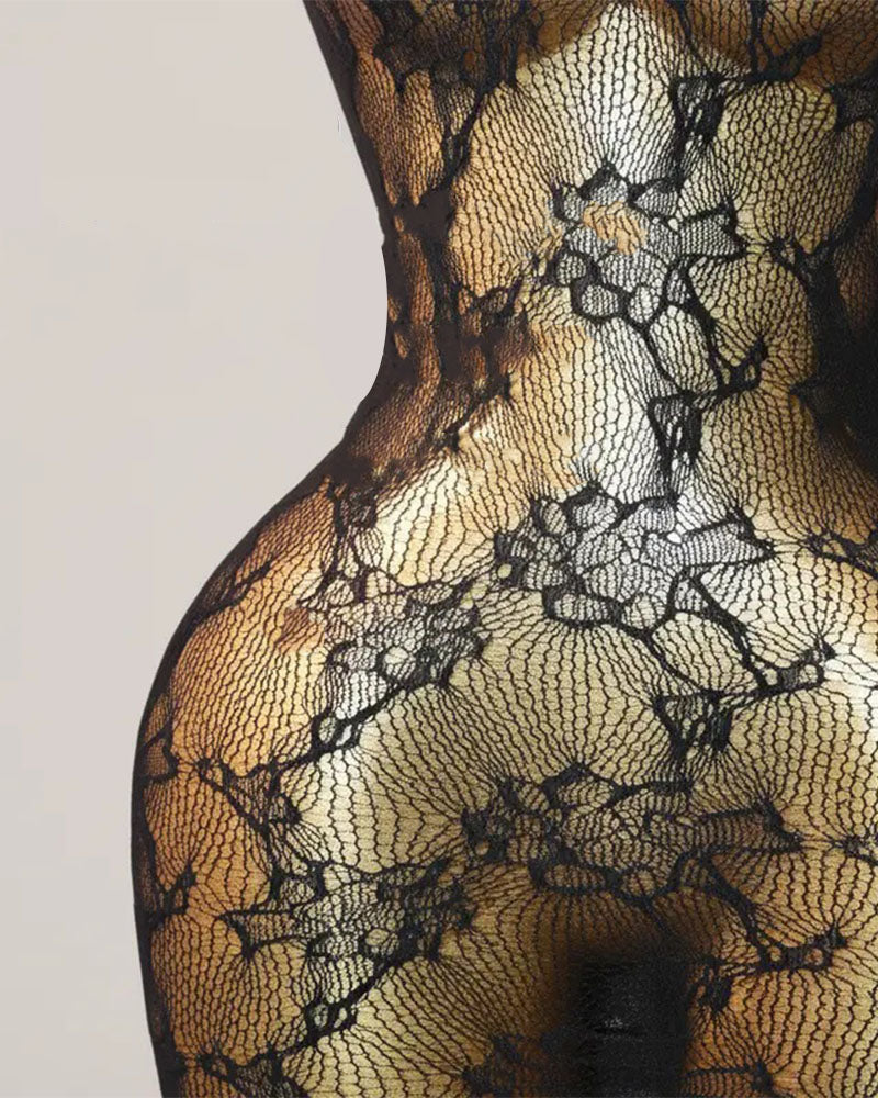 Sexy Lingerie Women's Sexy Net Stockings Open File One-piece Stockings Hollow Temptation