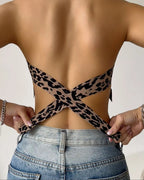 Women's Strapless Bra with Cross Side Buckle Bras