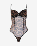 Women's Sexy Leopard Print Mesh Bodysuit
