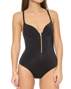 Women's Metal Zipper Tummy Shaper Bodysuit