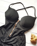Women's Metal Zipper Tummy Shaper Bodysuit