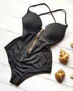 Women's Metal Zipper Tummy Shaper Bodysuit