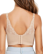 Women Lace Wide Back Underwired Longline Corset Push Up Bras