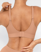 Damen Einfarbiger Bügelloser Push-Up Nahtlos Bequemer Vollschalen-BH