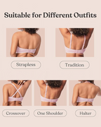 Women's Sheer Mesh Unlined Underwire Adjustable Removable Straps Half Cup Bra
