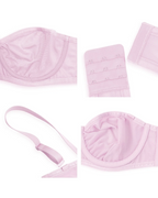 Women's Sheer Mesh Unlined Underwire Adjustable Removable Straps Half Cup Bra
