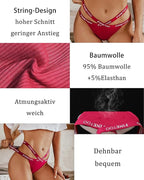 Women's Cotton High Waist Sexy Letter Printed Cross Sports Belt Thong