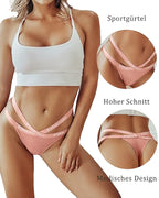Women's Cotton High Waist Sexy Letter Printed Cross Sports Belt Thong