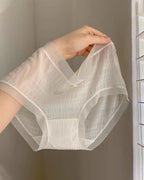 Summer Thin Quick-Drying Translucent Mesh Seamless Cotton Crotch Underwear