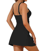 Women's Beach Outdoor Retro Two-Piece Gathered Split Swimsuit
