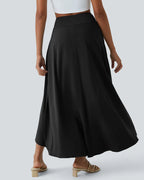 High Waist High and Low Ruffles Two-In-One Elegant Quick-Drying Casual Irregular Beach Holiday Long Skirt