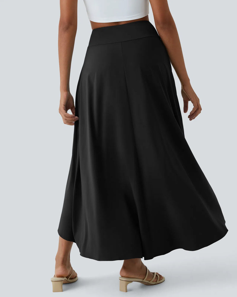 High Waist High and Low Ruffles Two-In-One Elegant Quick-Drying Casual Irregular Beach Holiday Long Skirt