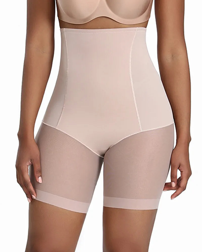 Women's High Waist Tummy Lifting Butt Soft Seamless Mesh Splicing Body Shaping Panties