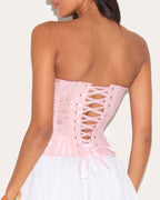 Ladies Elegant Lace Back Tie-up Tube Top Tummy Shaper Top