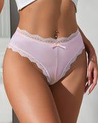 Women's Sexy Comfortable High Elastic Pure Cotton Crotch Lace Breathable Panties