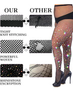 Women's Sexy Elastic Super Shiny Rhinestone Fishnet Stockings