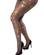 Women's Sexy Elastic Super Shiny Rhinestone Fishnet Stockings