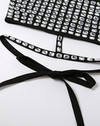 Sexy Halter Neck Backless Elastic Slim Fit Diamond Vest