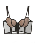 Sexy Sheer Mesh Push-Up Corset Top