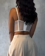 Sexy Sheer Mesh Push-Up Corset Top