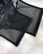 Sexy Flower Lace Mesh Herringbone Tube Top