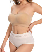 Women's Non-Slip Silicone Push-Up Detachable Shoulder Straps Without Steel Ring Bra