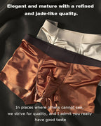 Men's Ice Silk Mulberry Silk Antibacterial Boxer Briefs