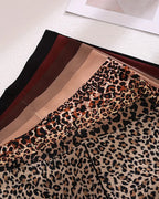 Women's Leopard Print/Solid Seamless Comfortable Breathable Boxer Briefs