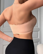 Women's Seamless Strapless Front Buckle Comfort Push Up Bra